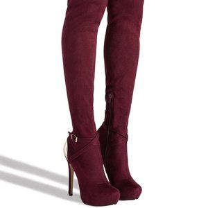 Cleopatra Stretch-To-Fit Boot Burgundy